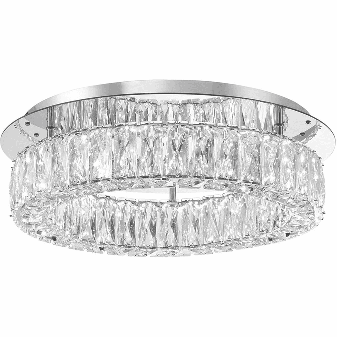 Crystorama ED3551801CH Kinsley Modern Polished Chrome LED 18" Flush Mount Ceiling Light Fixture