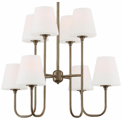 Crystorama KEE-A3008-VG Keenan Contemporary Vibrant Gold Chandelier Light