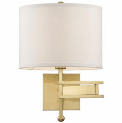 Crystorama MAR-A8031-AG Marshall Aged Brass Wall Swing Arm Lamp