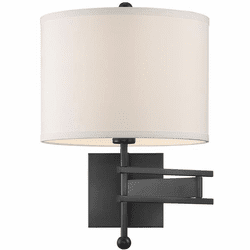 Crystorama MAR-A8031-MK Marshall Matte Black Swing Arm Wall Lamp