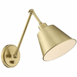 Crystorama MIT-A8020-AG Mitchell Aged Brass 23" Swing Arm Wall Lamp
