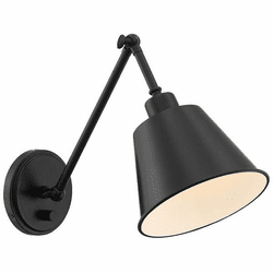 Crystorama MIT-A8020-MK Mitchell Matte Black 23" Wall Swing Arm Lamp