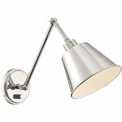 Crystorama MIT-A8020-PN Mitchell Polished Nickel 23" Swing Arm Wall Lamp