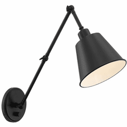 Crystorama MIT-A8021-MK Mitchell Matte Black 30" Swing Arm Wall Lamp