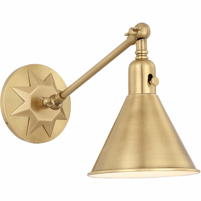 Crystorama MOR-8800-AG Morgan Aged Brass Wall Swing Arm Lamp