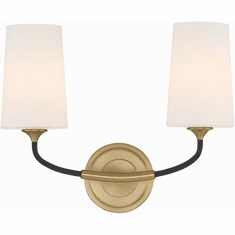 Crystorama NIL-70012-BF-MG Niles Modern Black Forged and Modern Gold Wall Lighting