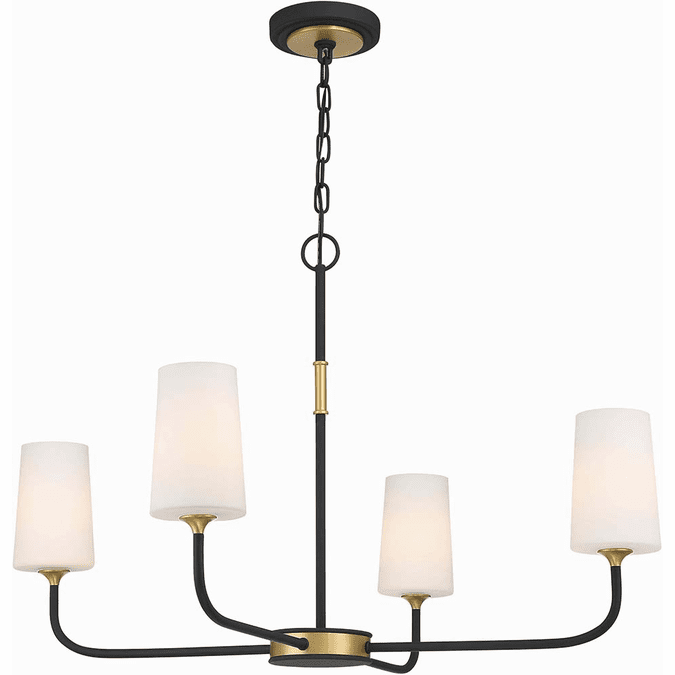 Crystorama NIL-70015-BF-MG Niles Contemporary Black Forged and Modern Gold 34" Hanging Chandelier