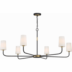 Crystorama NIL-70016-BF-MG Niles Contemporary Black Forged and Modern Gold Chandelier Lighting