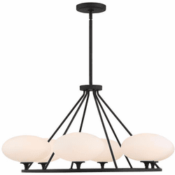 Crystorama PKR-B8506-BF Parker Contemporary Black Forged Lighting Chandelier