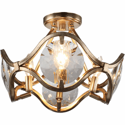 Crystorama QUI-7624-DT Quincy Distressed Twilight Flush Mount Light Fixture