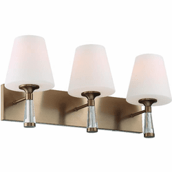 Crystorama RAM-A3403-VG Ramsey Modern Vibrant Gold 3-Light Bathroom Vanity Lighting