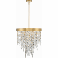 Crystorama WIN-215-GA-CL-MWP Winfield Antique Gold 20" Drop Ceiling Light Fixture