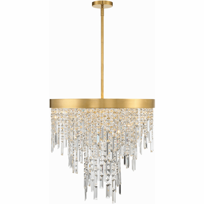 Crystorama WIN-216-GA-CL-MWP Winfield Antique Gold 24" Pendant Light Fixture