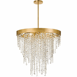 Crystorama WIN-616-GA-CL-MWP Winham Antique Gold Chandelier Light