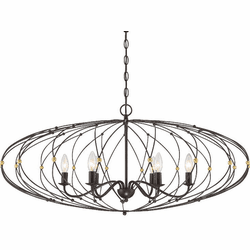 Crystorama ZUC-A9036-EB-GA Zucca English Bronze and Antique Gold 38" Chandelier Light