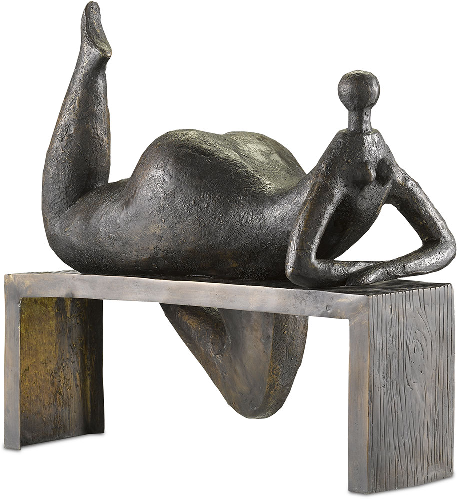 Currey & Company 12000291 Odalisque Modern Bronze Sculpture CCO1200