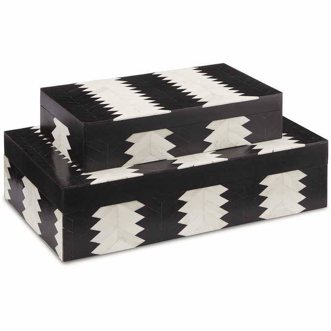 Currey & Company 1200-0450 Arrow Modern Black, White and Natural Box Set