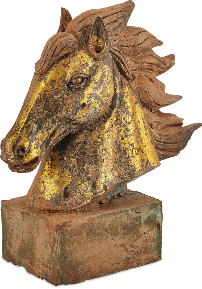 Currey & Company 12000848 Tang Dynasty Modern Brown / Gold Iron Horse