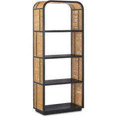 Currey & Company 3000-0229 Anisa Modern Caviar Black / Natural Etagere