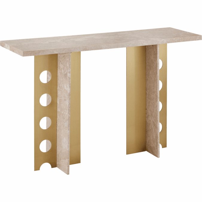 Currey & Company 4000-0182 Selene Modern Natural / Polished Brass Console Table