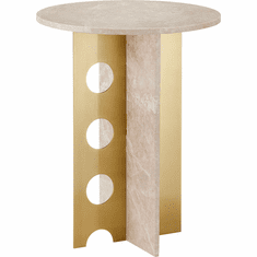 Currey & Company 4000-0186 Selene Modern Natural / Polished Brass Accent Table