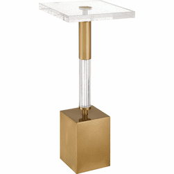 Currey & Company 4000-0223 Desiree Clear / Antique Brass Drinks Table