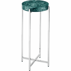 Currey & Company 4000-0227 Rina Contemporary Teal / Polished Nickel Drinks Table
