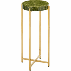 Currey & Company 4000-0228 Rina Contemporary Green / Brass Drinks Table