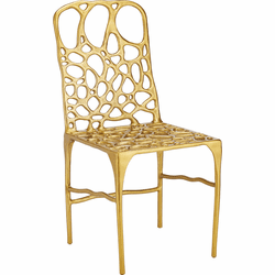 Currey & Company 4000-0231 Honeycomb Modern Gold Side Chair