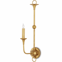 Currey & Company 5000-0213 Nottaway Contemporary Gold Leaf Wall Light Sconce