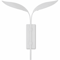 Currey & Company 5000-0220 Yuriko Modern Gesso White / Contemporary Gold Leaf Wall Lamp