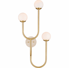 Currey & Company 5000-0257 Highsmith Modern Brass / Natural / White Lighting Sconce