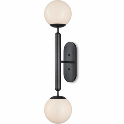 Currey & Company 5800-0035 Barbican Contemporary Oil Rubbed Bronze / White Wall Lighting
