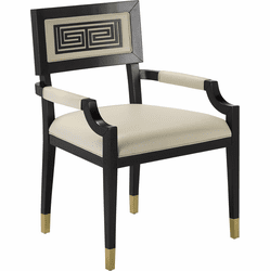 Currey & Company 7000-0322 Artemis Contemporary Caviar Black / Brushed Brass / Milk Armchair