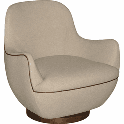 Currey & Company 7000-0572 Brene Modern Walnut Swivel Armchair