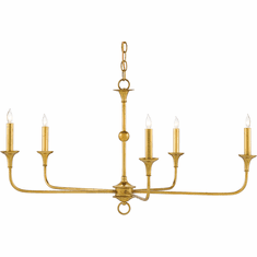 Currey & Company 9000-0369 Nottaway Gold Leaf 36" Hanging Chandelier