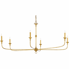 Currey & Company 9000-0370 Nottaway Gold Leaf 61" Chandelier Lighting