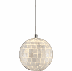 Currey & Company 9000-0716 Finhorn Modern Painted Silver and Pearl Mini Ceiling Pendant Light