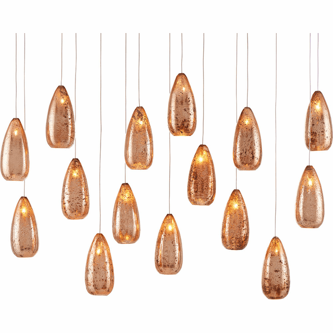 Currey & Company 9000-0906 Rame Contemporary Copper, Silver and Painted Silver Multi Pendant Lamp