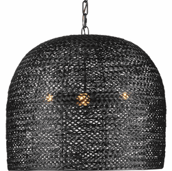 Currey & Company 9000-0961 Piero Modern Satin Black 22" Pendant Lamp
