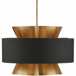 Currey & Company 9000-0970 Oxenwood Modern Brass / Black Hanging Light
