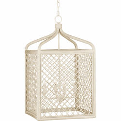 Currey & Company 9000-0994 Wanstead Contemporary Hand-painted Glass / Brass Foyer Lighting Fixture