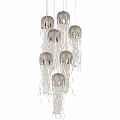 Currey & Company 9000-1028 Medusa Modern Nickel / Silver Multi Hanging Lamp