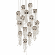 Currey & Company 9000-1029 Medusa Contemporary Nickel / Silver Multi Lighting Pendant