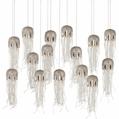 Currey & Company 9000-1030 Medusa Contemporary Nickel / Silver Multi Ceiling Light Pendant