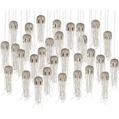 Currey & Company 9000-1031 Medusa Contemporary Nickel / Silver Multi Hanging Lamp