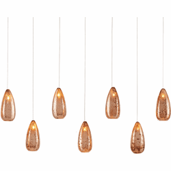 Currey & Company 9000-1065 Rame Contemporary Copper / Silver Multi Lighting Pendant