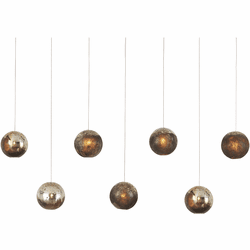 Currey & Company 9000-1069 Pathos Contemporary Antique Silver / Antique Gold / Matte Charcoal / Silver Multi Pendant Lighting Fixture
