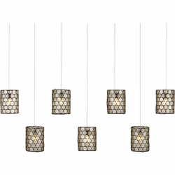 Currey & Company 9000-1073 Alsop Contemporary Brown / Black / Silver Multi Pendant Lamp
