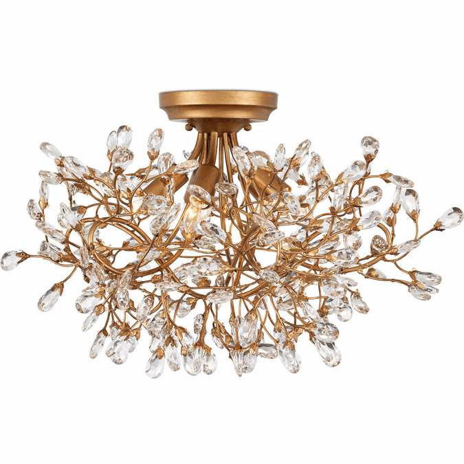 Currey & Company 9000-1123 Crystal Modern Clear / Brass Ceiling Lighting